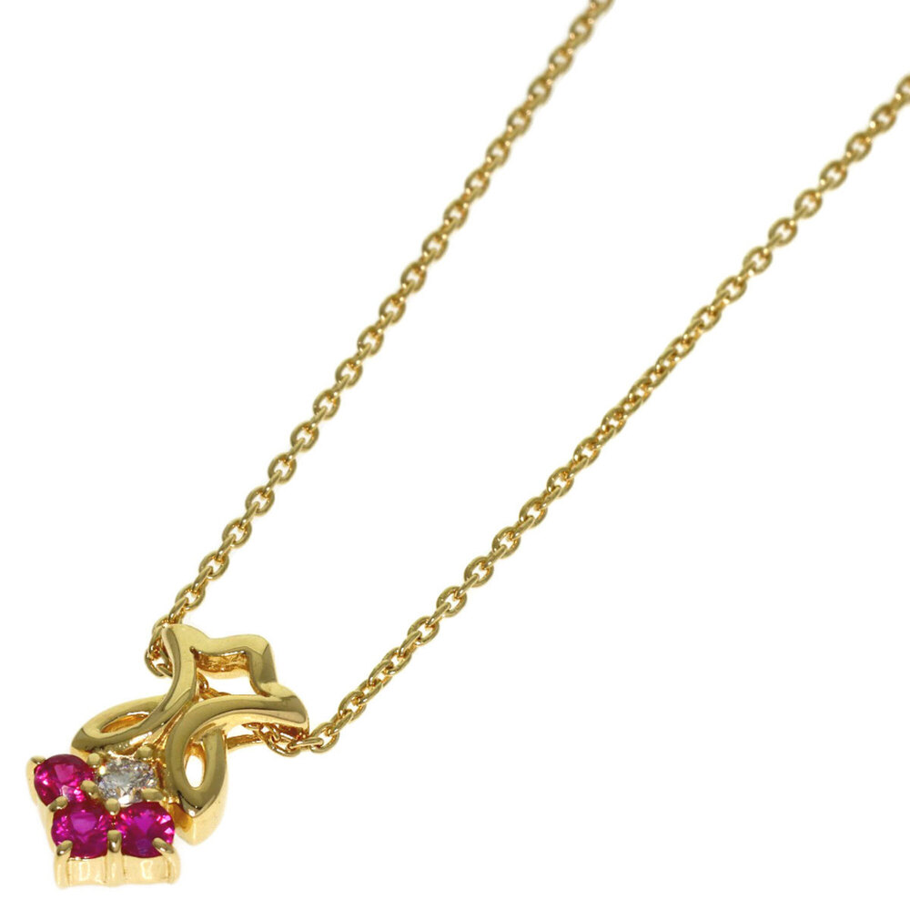 Christian Dior Dior Ruby Diamond Necklace 18K Yellow Gold Women's